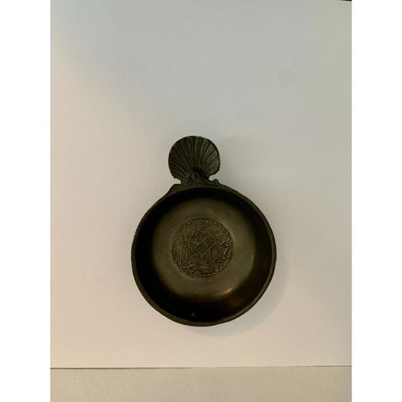 Antique 19th Century French Pewter Wine Taster Marked Crown Hallmarks 4 in Shell - Picture 3 of 14